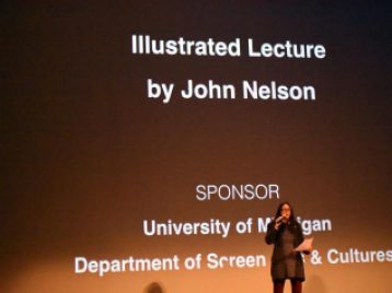 AAFF Director Leslie Raymond introduces John Nelson's lecture - sponsored by SAC